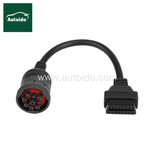 9 Pin OBD2 Adapter Cable J1939 Diagnostic Scanner